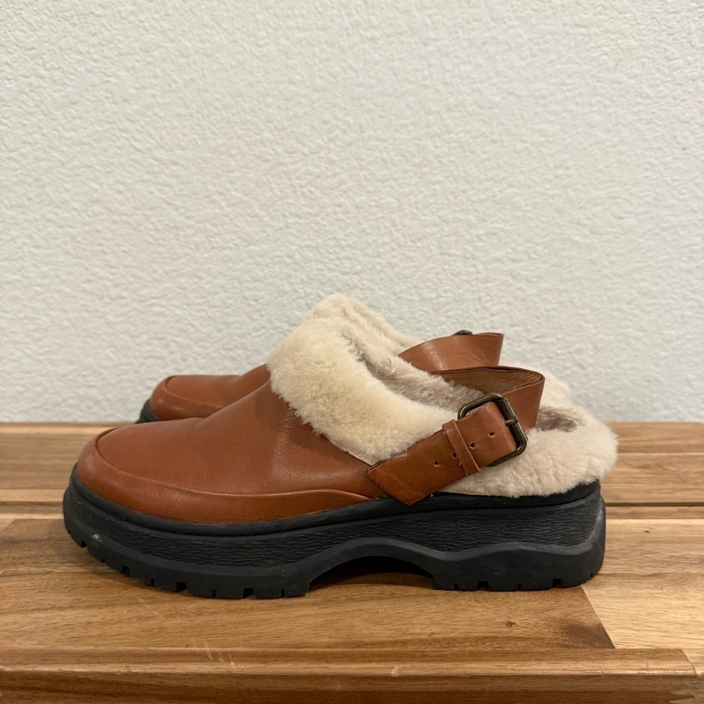 Madewell- The Sherling Sigrid Slingback Shearling Mule- Size 8